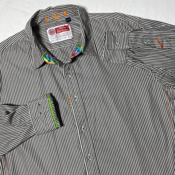 Robert Graham Other - Robert Graham FRESHLY LAUNDERED SHIRT Striped w/  Rainbow Accents Men's Size XXL